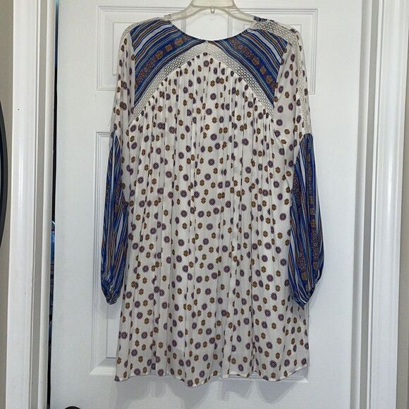 Free People Rain Shine Printed Lace-Up Swing Dress, NWT - Picture 11 of 11